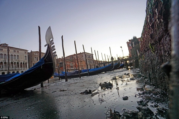 ΦΩΤΟ - Η Βενετία με λιγότερο νερό από ποτέ!
