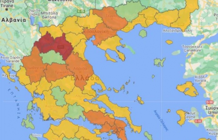 Ο νέος χάρτης του κορωνοϊού στην Ελλάδα: Ποιες περιοχές αλλάζουν χρώμα από σήμερα